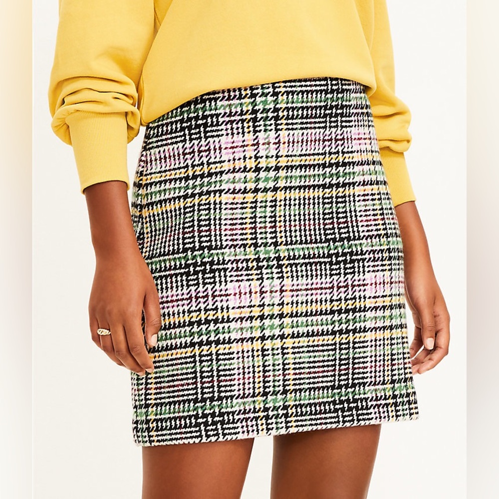 NWT Loft Plaid Shift Skirt